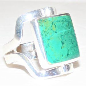 Chrysocolla & Tiger's Eyes Sterling Silver Ring